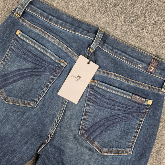 7 For All Mankind Denim - 7 For All Mankind Dojo Jeans Womens 29 Blue Flare Leg Stretch Denim 7U451190 NWT